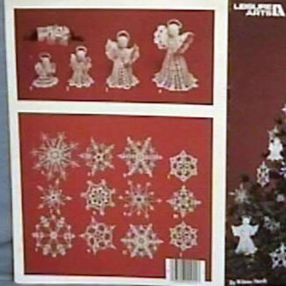 Crocheted SNOWFLAKES & ANGELS Pattern Book 16 Designs Ornaments +